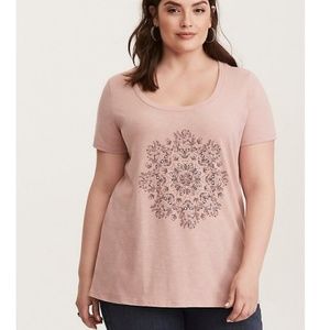 Skull Mandala Graphic Crew Neck Tee